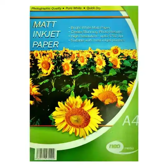 100 pack of A4 128gsm Matt Photo paper